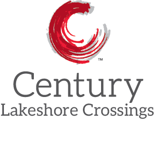 the logo for centrary lakeshore crossing with a red circle